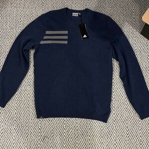 Adidas Men's Navy and Gray Crewneck Sweater